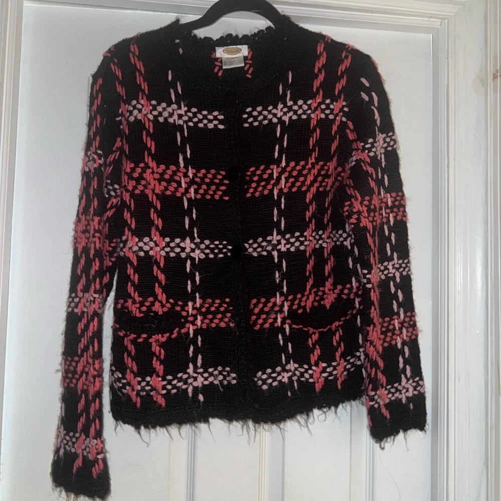 π€ Vintage Talbots Plaid Knit Cardigan Sweater - Picture 2 of 8